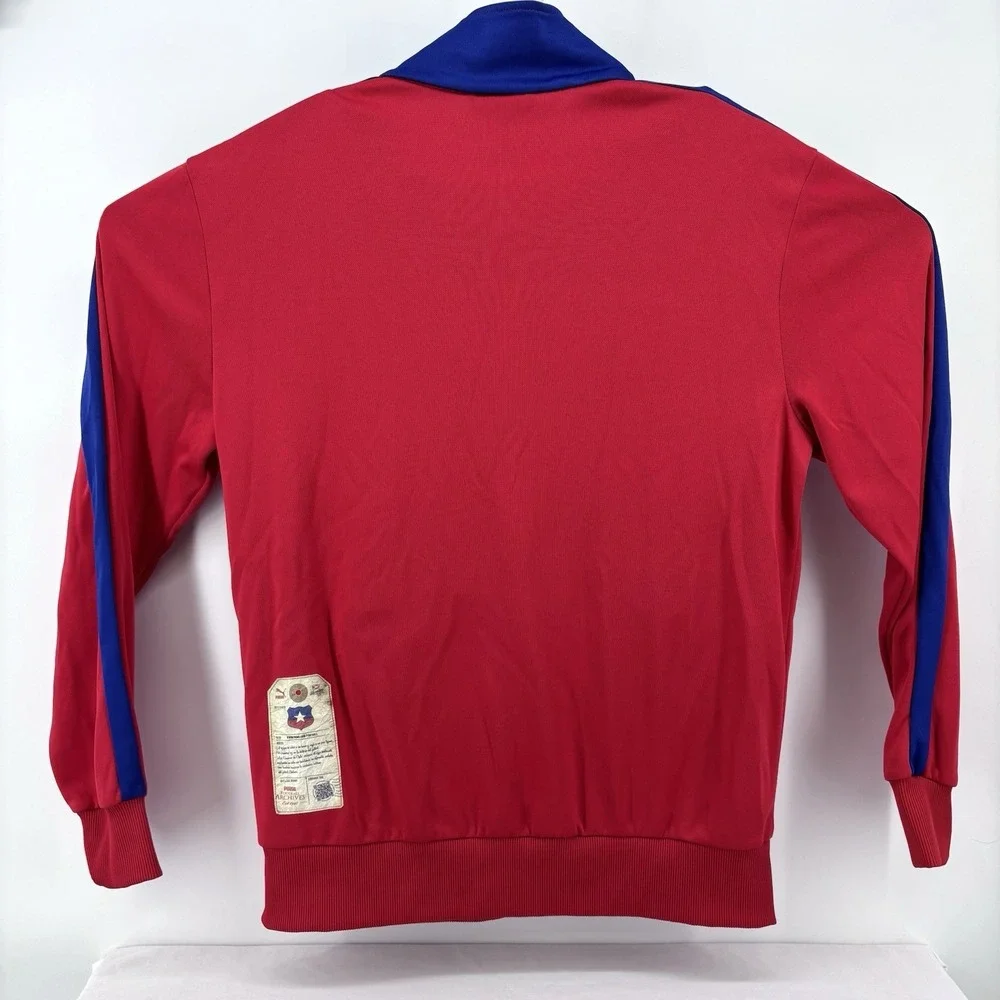 Puma Track Soccer Jacket Men M Red Blue Chile Football Texas Star Flag Logo RARE